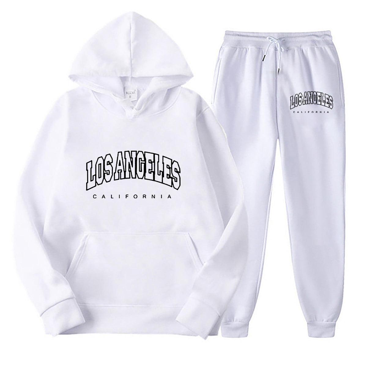 Long Sleeve Pullover Hoodie Sweatpants Set Plus Size Fleece Lined Unisex Tracksuit