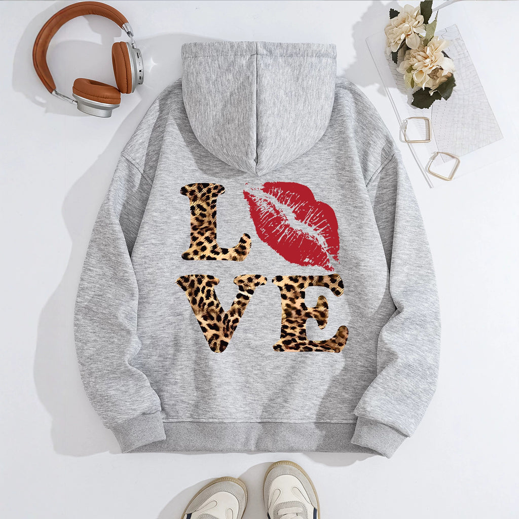 Long sleeved hooded sweatshirt