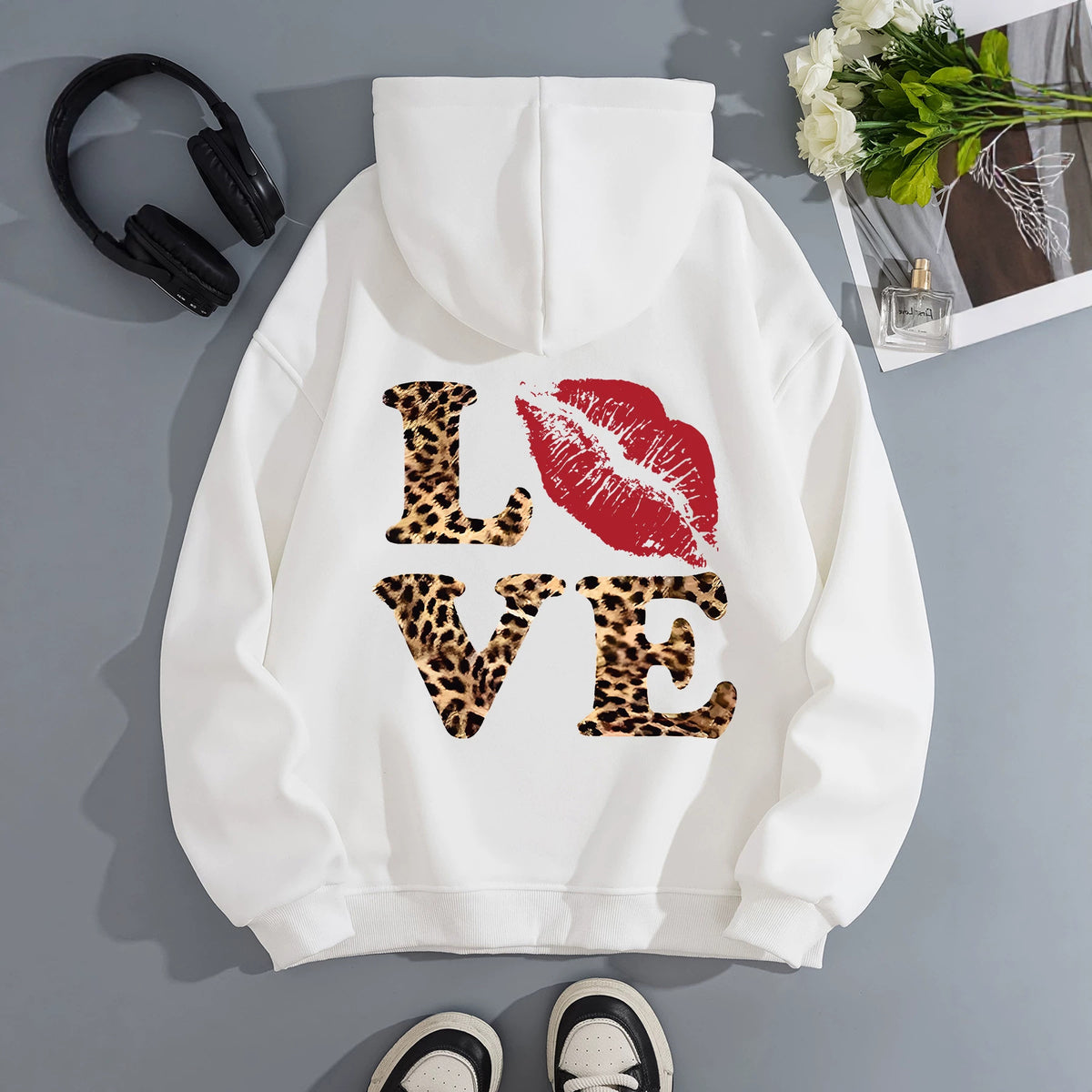 Long sleeved hooded sweatshirt