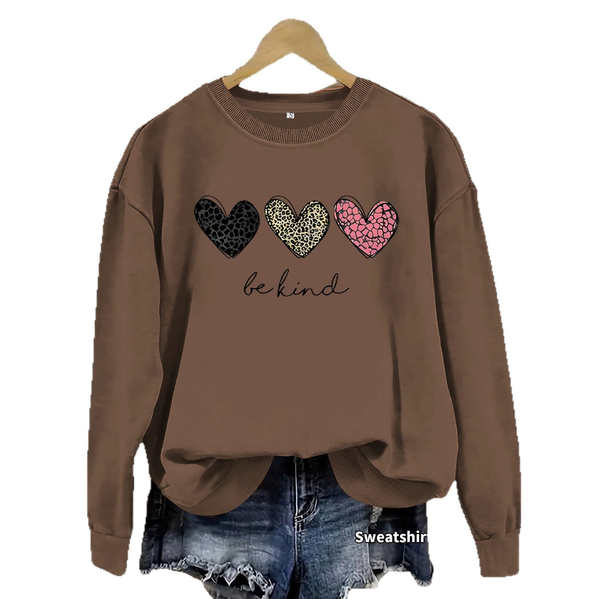 Round neck fleece hoodie