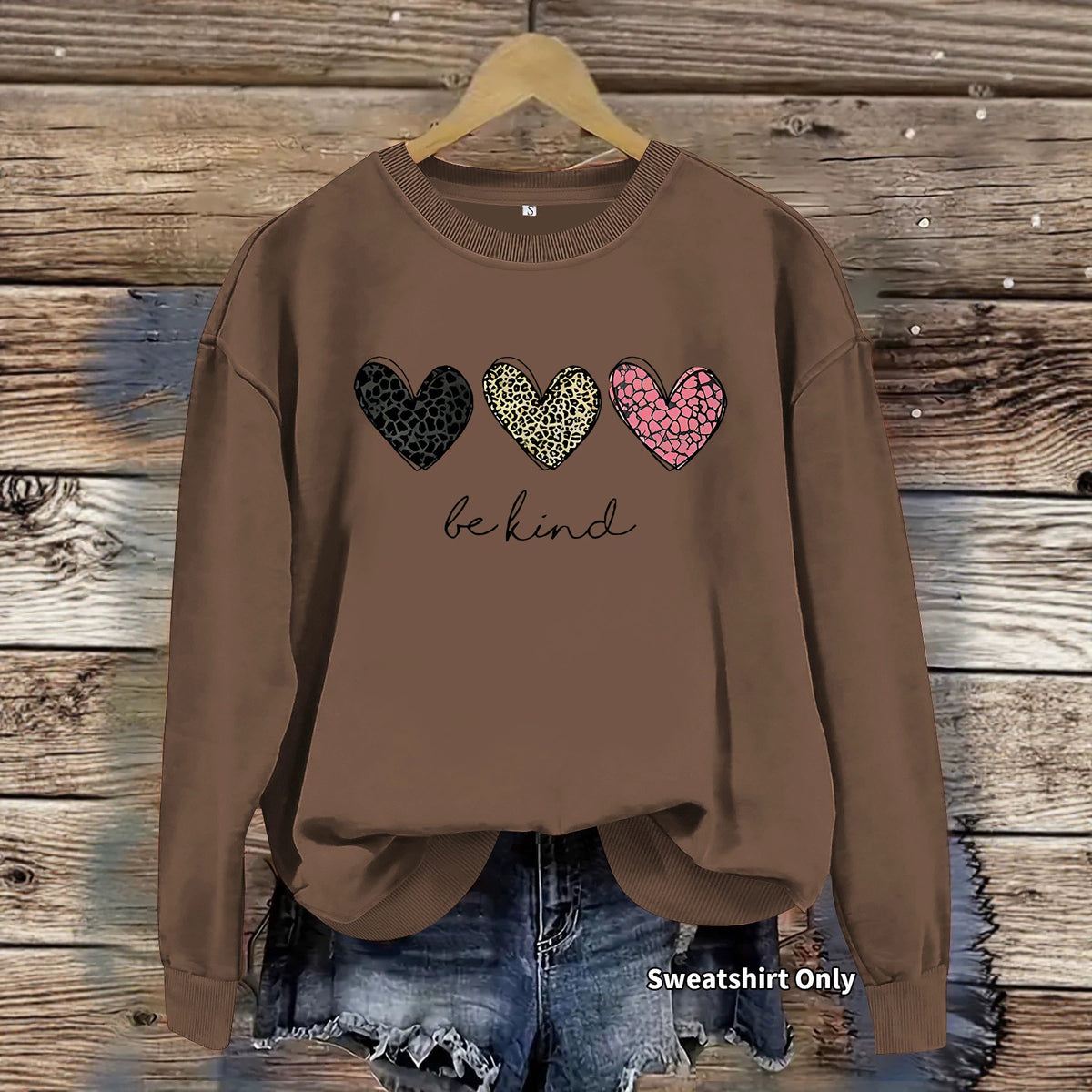 Round neck fleece hoodie