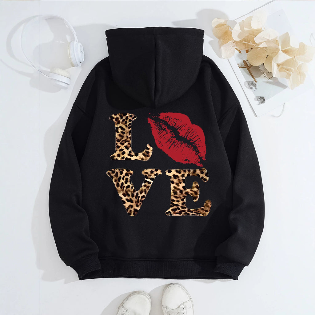 Long sleeved hooded sweatshirt