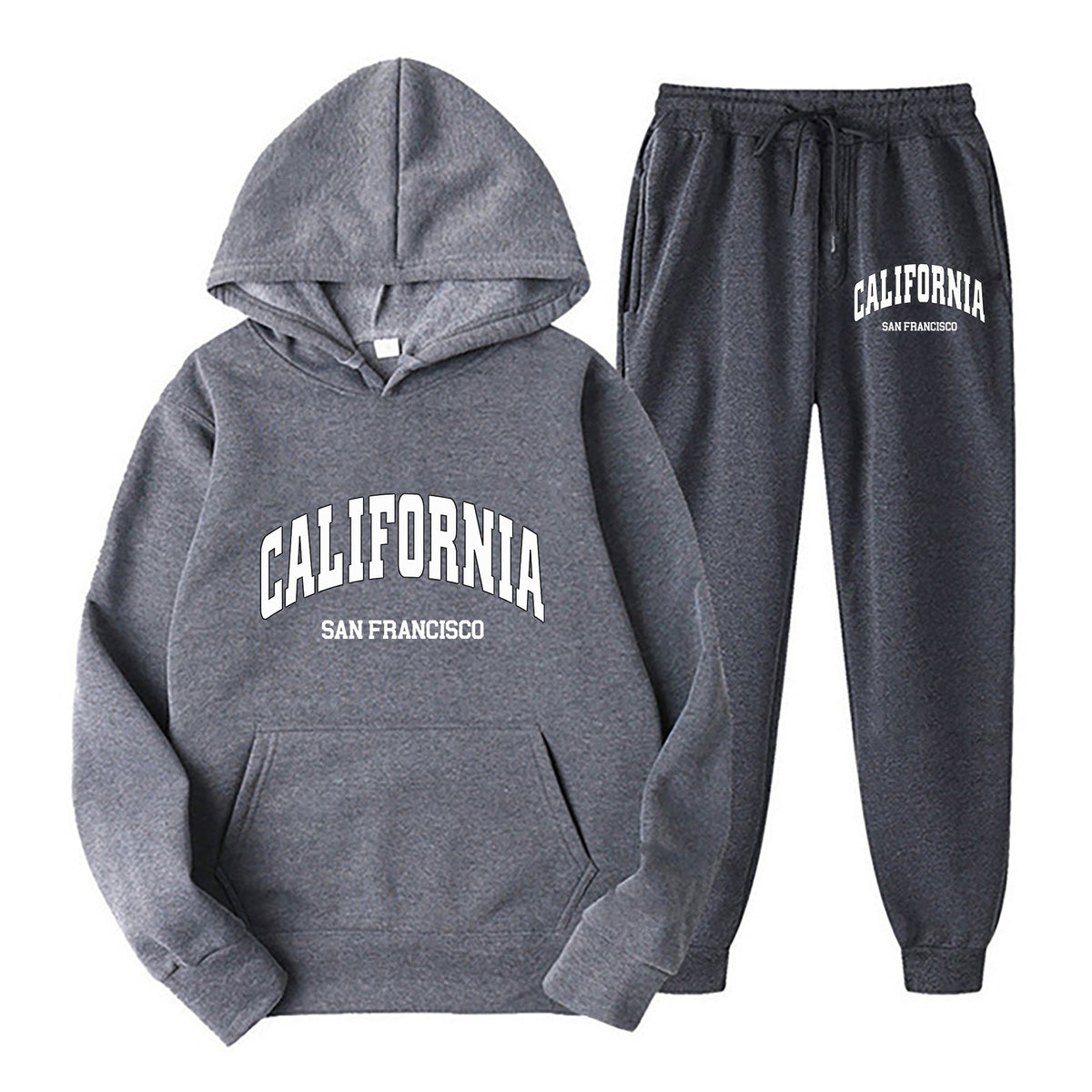 Oversize Fleece-Lined Long Sleeve Pullover Hoodie Set