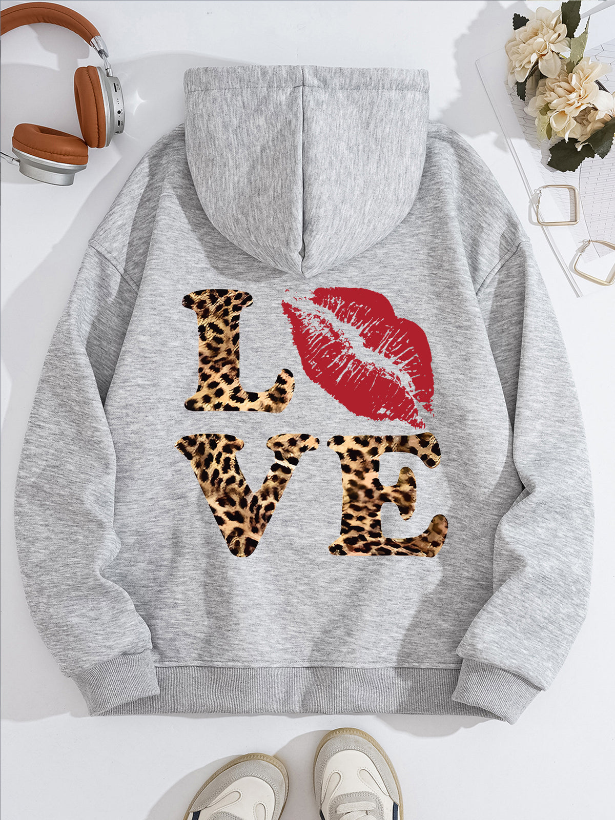 Long sleeved hooded sweatshirt