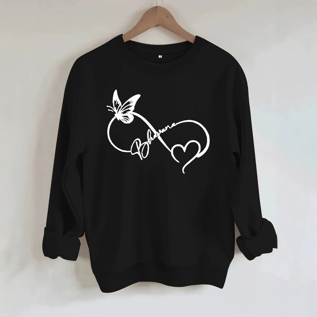 Round neck fleece hoodie