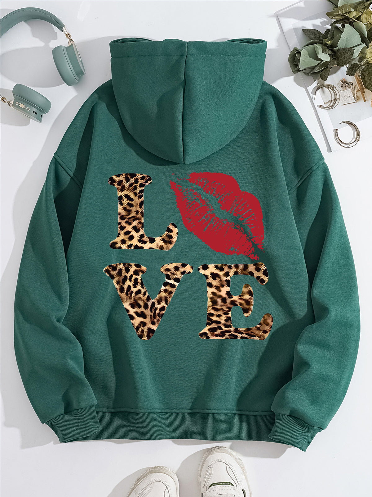 Long sleeved hooded sweatshirt