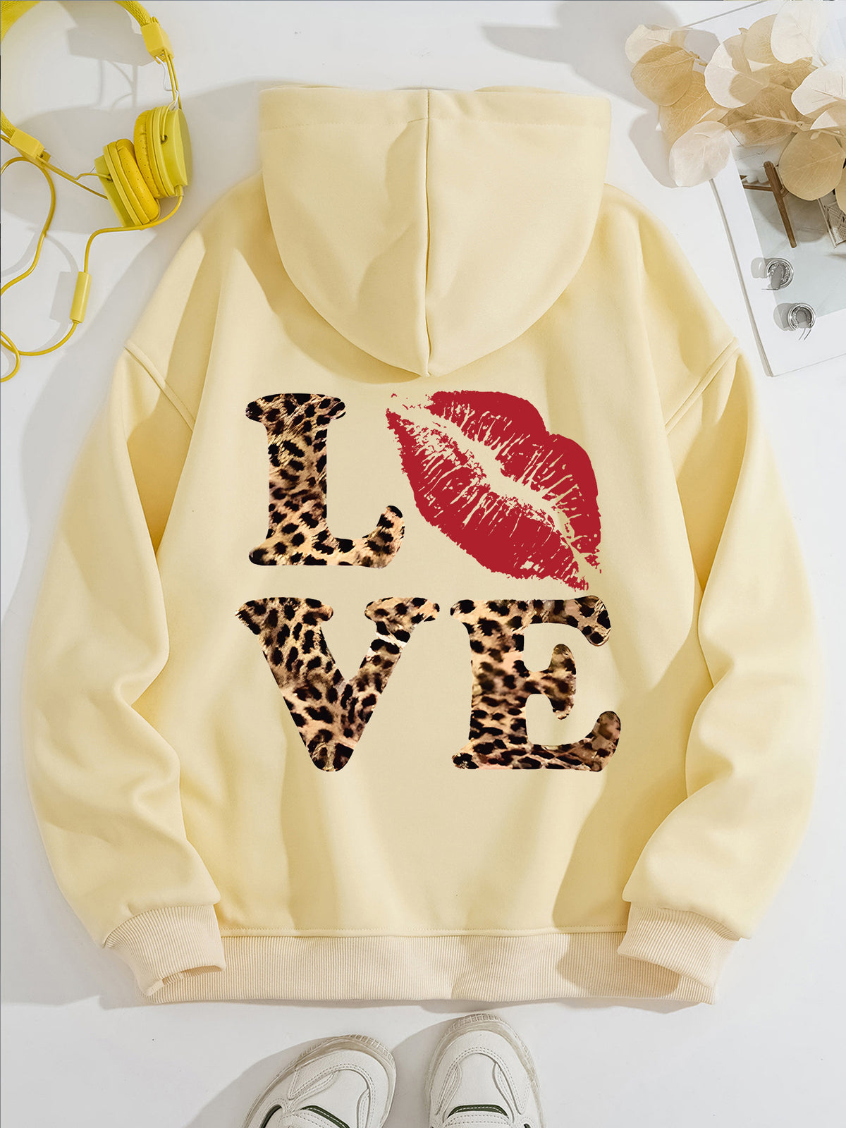 Long sleeved hooded sweatshirt