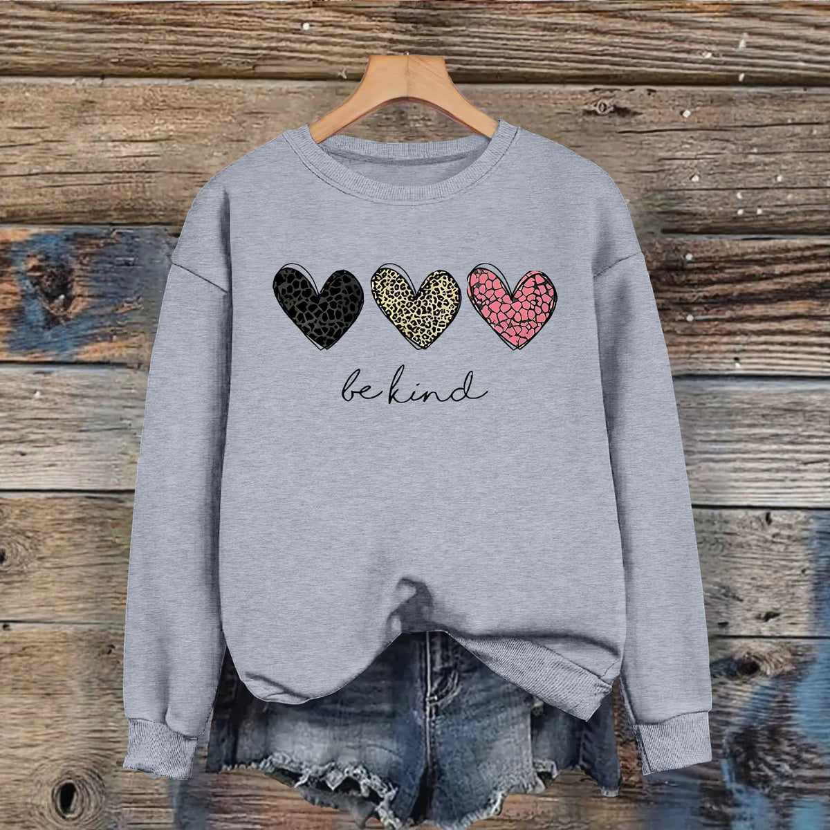 Round neck fleece hoodie