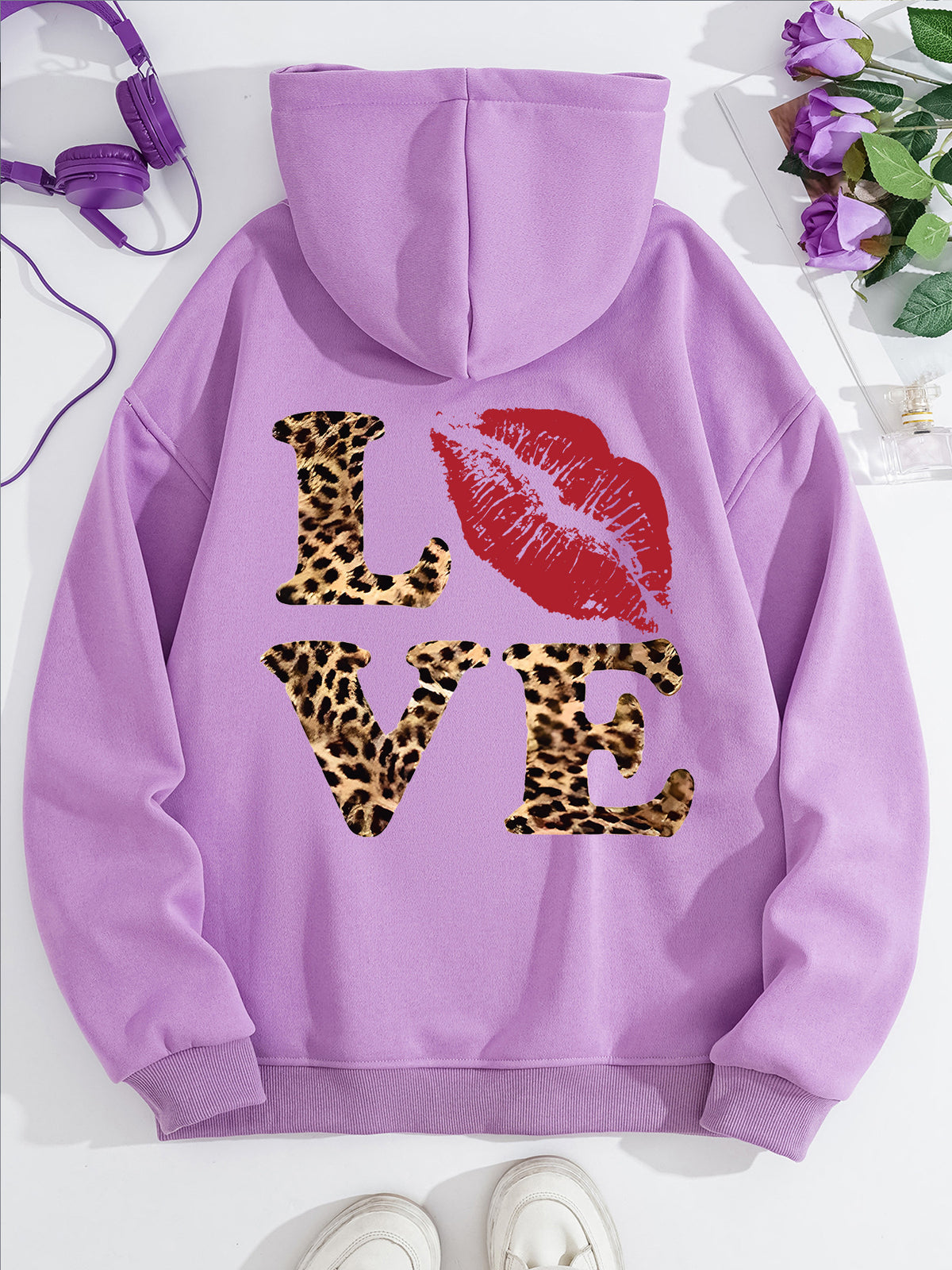 Long sleeved hooded sweatshirt