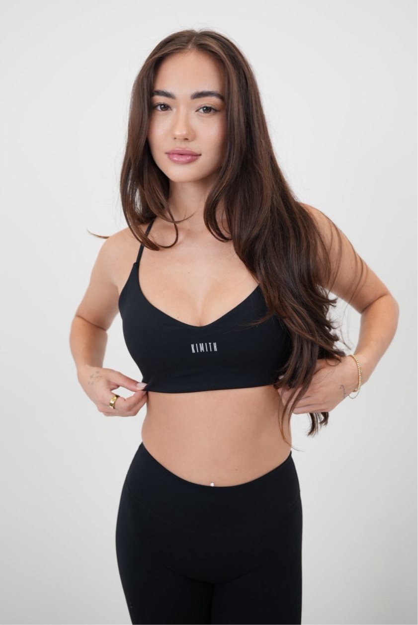 I Live in Luxury Black Sports Bra