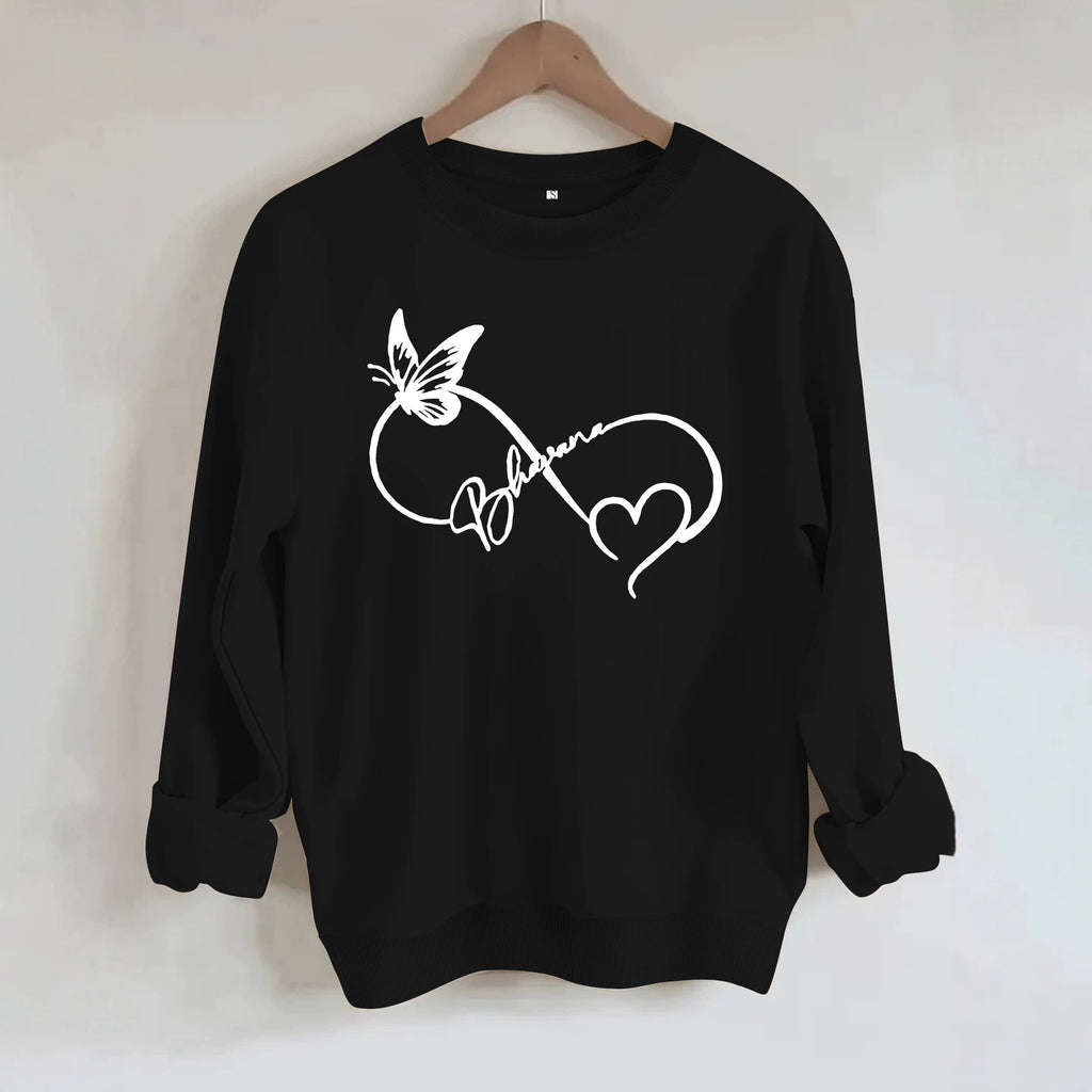 Round neck fleece hoodie