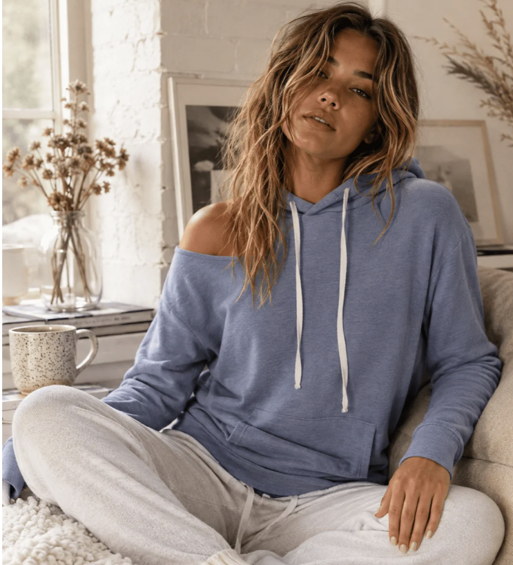 Women's Off-Shoulder Fleece Hoodie